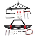Metal Front & Rear Bumper w Lights for 1/10 Axial SCX10 90046 RC Crawler Car