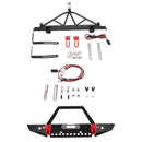 Metal Front & Rear Bumper w Lights for 1/10 Axial SCX10 90046 RC Crawler Car