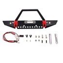 Metal Front Bumper w/ 2 LED Headlights for Axial SCX10 1/10 RC Rock Crawler