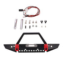 Metal Front Bumper w/ 2 LED Headlights for Axial SCX10 1/10 RC Rock Crawler