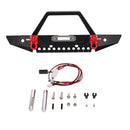 Metal Front Bumper w/ 2 LED Headlights for Axial SCX10 1/10 RC Rock Crawler