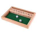 Retro Wooden Shut the Box Game Set 2 Dice and Wooden 9 Numbers Wine Games