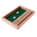Retro Wooden Shut the Box Game Set 2 Dice and Wooden 9 Numbers Wine Games
