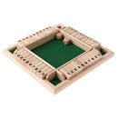 Wood Deluxe 4 Sided 10 Number Shut The Box Dice Board Game For Kids Adults