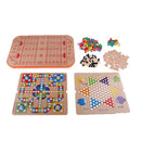 Wood Chess Pieces Board Game Checkers Gobang Stratego Kids Children Xmas Gifts