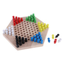 Wooden Traditional Hexagon Chinese Checkers Family Game Chessboard Game Set