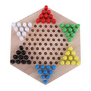 Wooden Traditional Hexagon Chinese Checkers Family Game Chessboard Game Set
