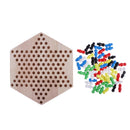 Wooden Traditional Hexagon Chinese Checkers Family Game Chessboard Game Set