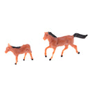 10Pcs 1/87 HO Scale Horses Model Painted Animal Figure for Miniature Models