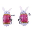 2 Pieces Wind-up Clockwork Metal Rabbit Toys Retro Classic Toys Metal Wind-up Animal Toys