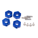 4 Pieces Aluminum 5.0 Wheel Hex 12mm Drive Hubs Pins&Screws for HSP HPI Racing 1/10 RC Car