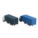 2x 1:100 Painted Model Car Container Truck Figure Layout Architecture Parts