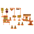 14x Street Scene Traffic Sign Signpost Roadblock Model 1/50 for Kids Fun Toy