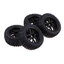 4 Pieces Rubber RC 1/10 Car Wheel Rim Tires Set for HSP Redcat Traxxas HPI