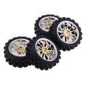 4Pcs RC 1/10 Racing Car Tires with Wheel Rim Set for HSP Redcat Traxxas HPI