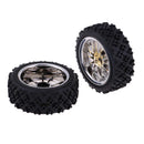 4Pcs RC 1/10 Racing Car Tires with Wheel Rim Set for HSP Redcat Traxxas HPI