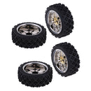 4Pcs RC 1/10 Racing Car Tires with Wheel Rim Set for HSP Redcat Traxxas HPI