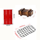 1/10 RC Crawler Car Roof Rack Fixed Luggage Net & Mini Oil Tank & Crate