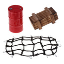 1/10 RC Crawler Car Roof Rack Fixed Luggage Net & Mini Oil Tank & Crate