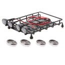 155*110*40mm Alloy Roof Rack w/ Round LED Light & Lampshade for 1/10 RC Car
