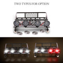 RC 1/10 Metal Roof Rack Luggage Carrier w/ 4 Round LED Light for Buggy Car