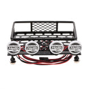 RC 1/10 Metal Roof Rack Luggage Carrier w/ 4 Round LED Light for Buggy Car