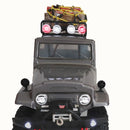 RC 1/10 Metal Roof Rack Luggage Carrier with Round LED Lights 2 White 2 Red