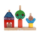 Wooden Toy Wood Shape Color Block Sun Moon DIY Hand Work Match Building Pillar Game Birthday Christmas Gift