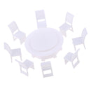 1/75 Plastic Table + Chairs Set Model DIY Scenery Sand Table Diorama Landscape Layout