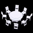 1/75 Plastic Table + Chairs Set Model DIY Scenery Sand Table Diorama Landscape Layout