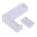 Dollhouse Miniature Furniture Plastic White Tea Table Sofa Set DIY Toys 1/50