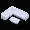 Dollhouse Miniature Furniture Plastic White Tea Table Sofa Set DIY Toys 1/50