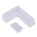 Dollhouse Miniature Furniture Plastic White Tea Table Sofa Set DIY Toys 1/50