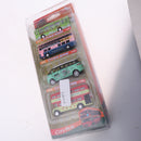 4 Pieces Mini Pocket City Bus Model Double Decker Alloy Bus Pull Back Toy