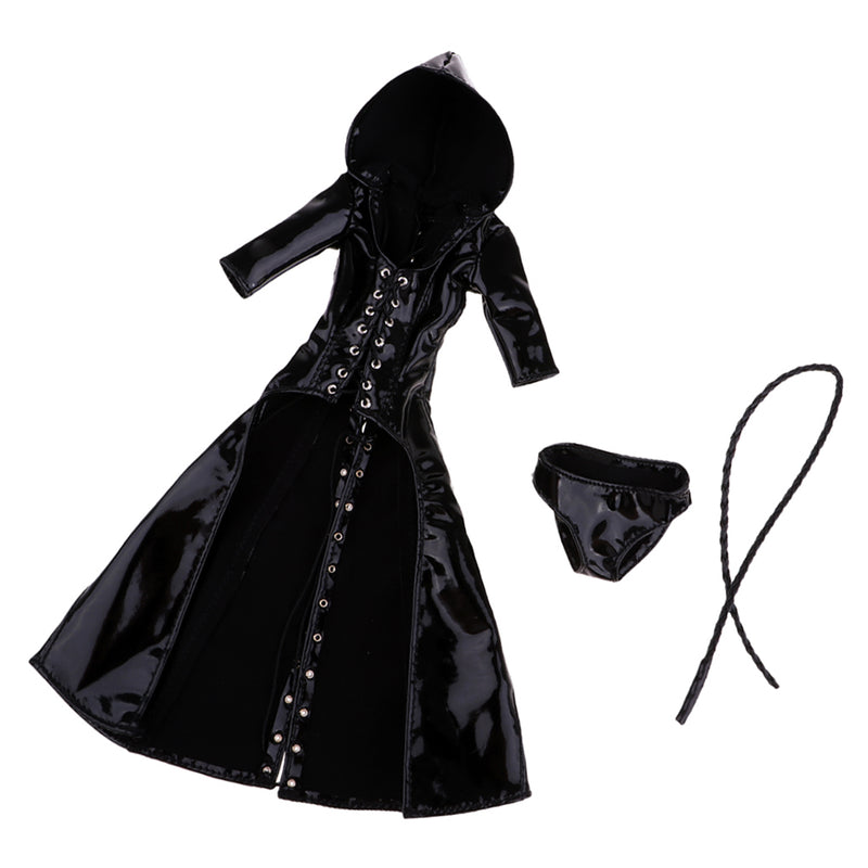 1/6 Scale PU Clothes Hooded Coat Underpants Whip Set for 12" Action Figures