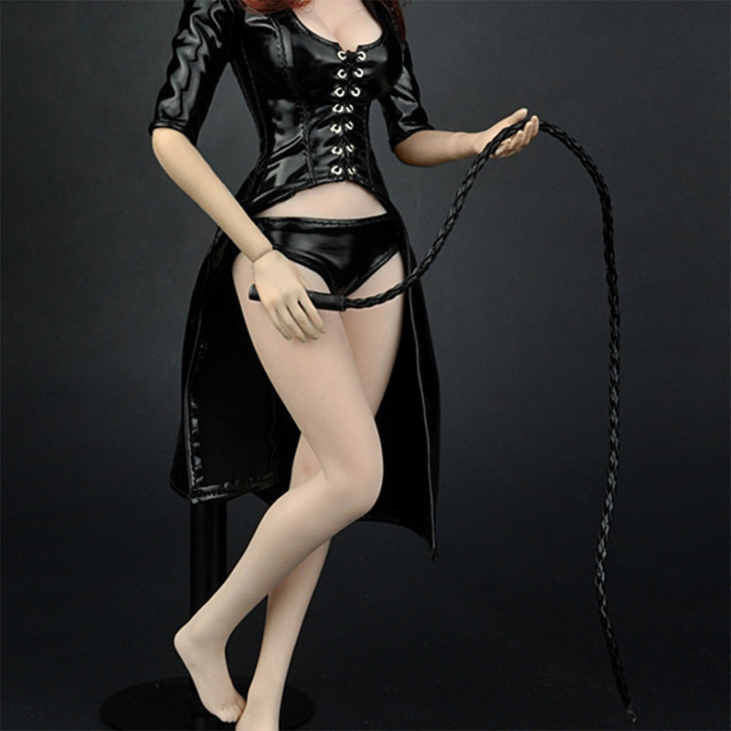 1/6 Scale PU Clothes Hooded Coat Underpants Whip Set for 12" Action Figures
