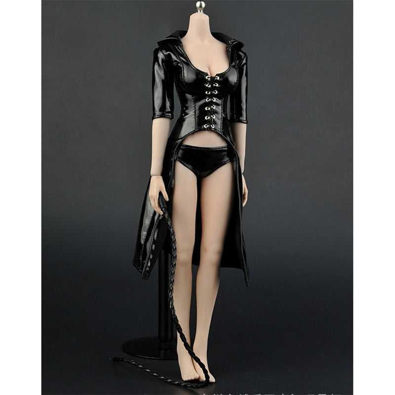 1/6 Scale PU Clothes Hooded Coat Underpants Whip Set for 12" Action Figures
