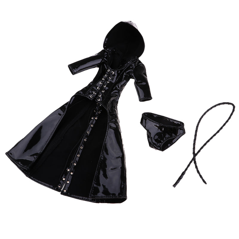 1/6 Scale PU Clothes Hooded Coat Underpants Whip Set for 12" Action Figures