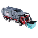 1:24 Alloy Pull Back Rubbish Truck Garbage Waste Trash Truck Model Kid Toy