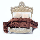 1:25 Scale Model Furniture Bedroom Decor Double Bed with Pillows Model Toy
