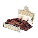 1:25 Scale Model Furniture Bedroom Decor Double Bed with Pillows Model Toy