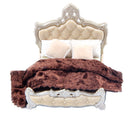 1:25 Scale Model Furniture Bedroom Decor Double Bed with Pillows Model Toy