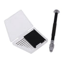 Black Mini Pin Vise Hand Drill with Twist Drill Bits Set of 10 Pcs for Hobby
