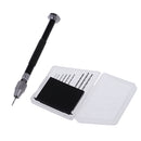 Black Mini Pin Vise Hand Drill with Twist Drill Bits Set of 10 Pcs for Hobby