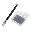 Black Mini Pin Vise Hand Drill with Twist Drill Bits Set of 10 Pcs for Hobby