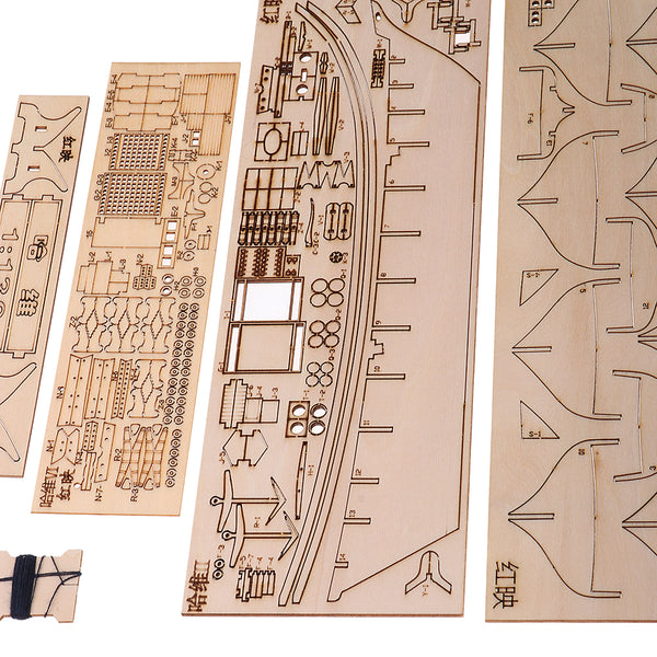 1/130 Scale Wooden Sailboat Model Kit Harvey Ship Puzzle for Kids and Adults