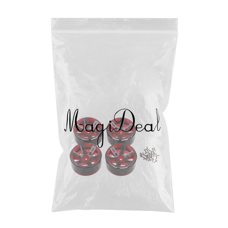 1/10 RC Climbing Crawler 1.9'' Alloy Beadlock Tire Wheel Rim Red for RC4WD