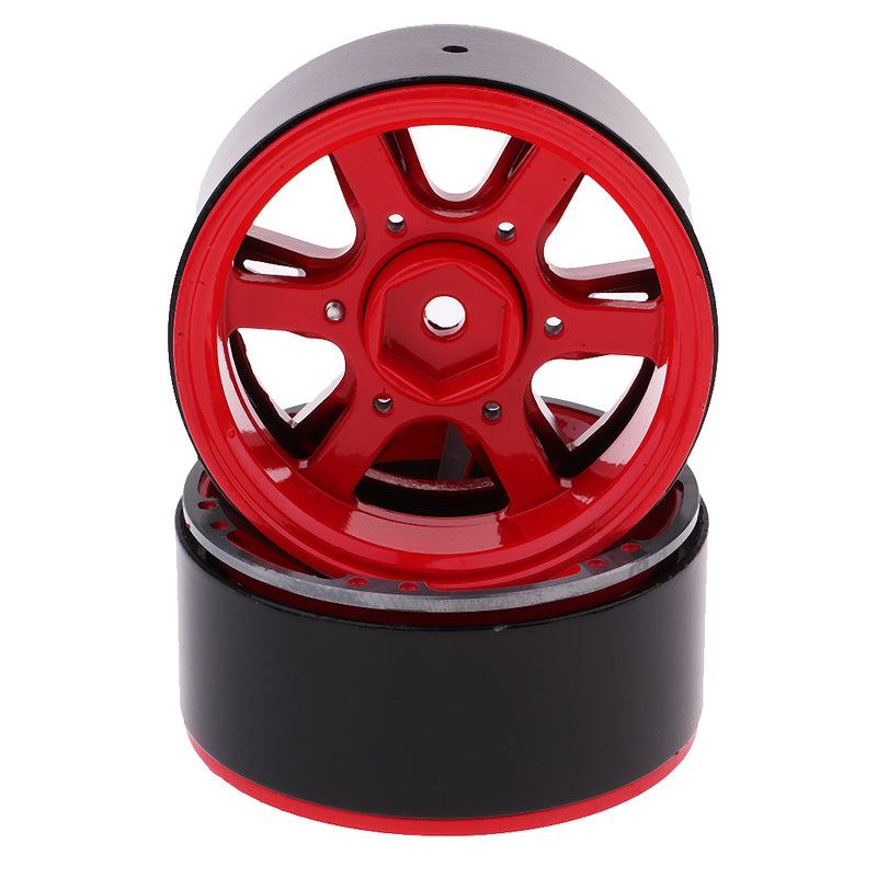 1/10 RC Climbing Crawler 1.9'' Alloy Beadlock Tire Wheel Rim Red for RC4WD