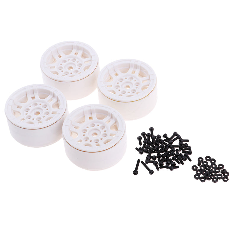 1/10 RC Climbing Truck 1.9'' Plastic Beadlock Tire Wheel Rim White for RC4WD