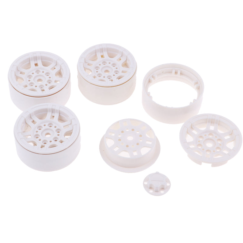 1/10 RC Climbing Truck 1.9'' Plastic Beadlock Tire Wheel Rim White for RC4WD